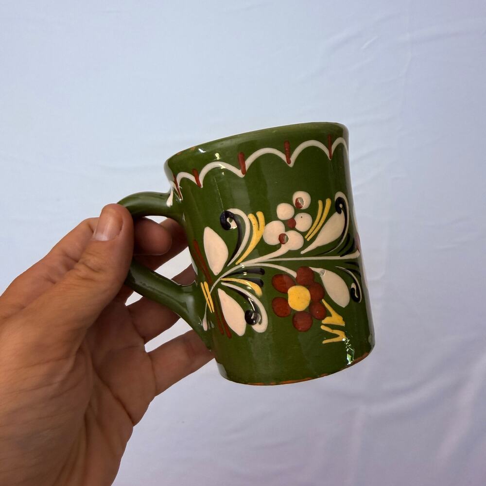 Vintage 70s MCM Mid-Century Modern Small Floral Coffee Cup / Tea Mug
